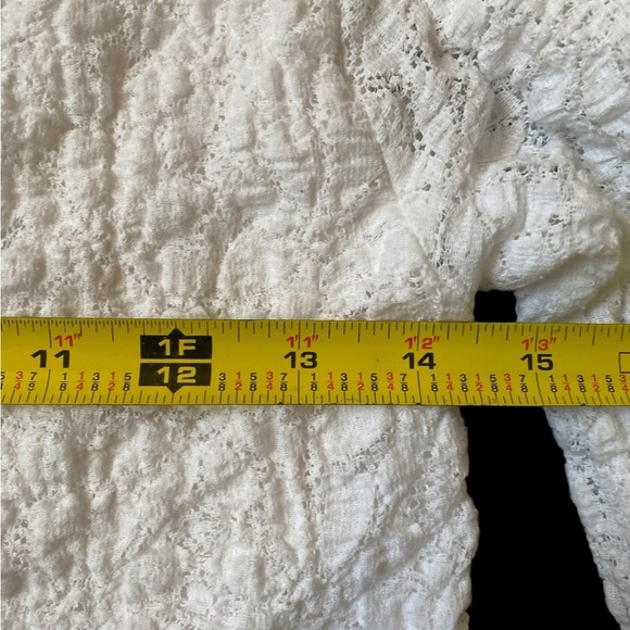 Free People Jasmine Cutout Back Cream Lace Balloon Sleeve Victorian Blouse SZ XS - Picture 9 of 10